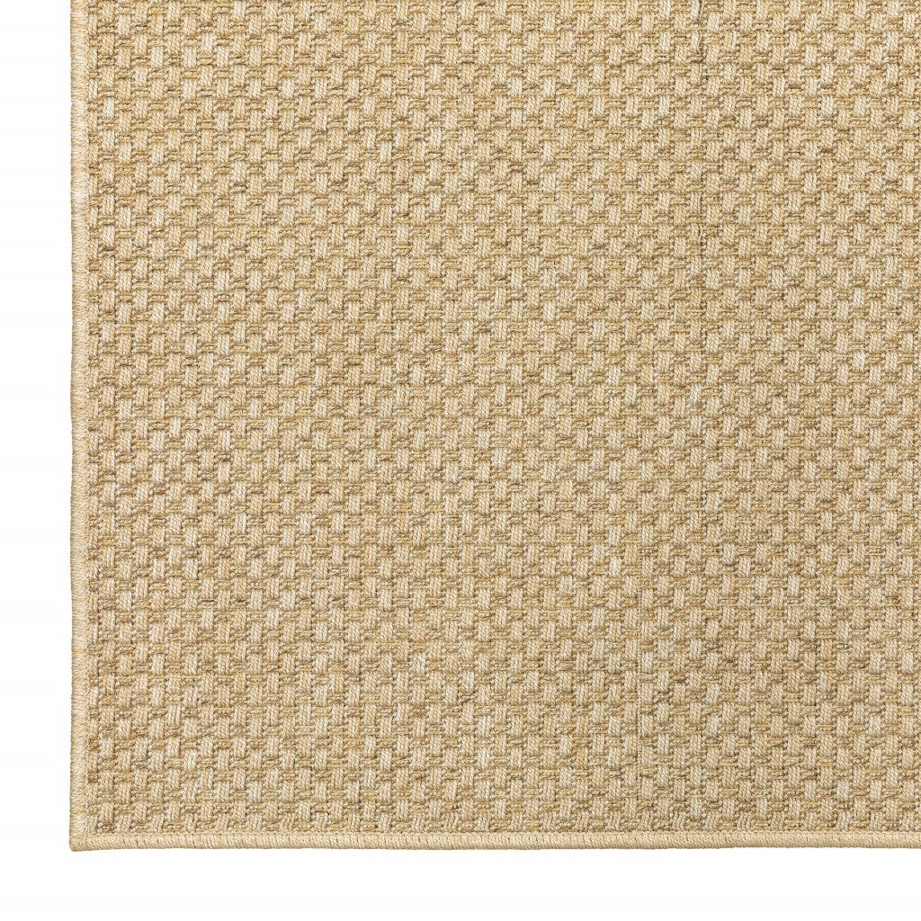 2' X 4' Tan Faux Seagrass Indoor Outdoor Area Rug