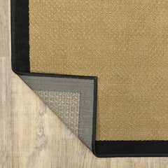 2' X 3' Beige and Black Stain Resistant Indoor Outdoor Area Rug