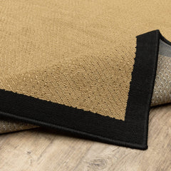 2' X 3' Beige and Black Stain Resistant Indoor Outdoor Area Rug