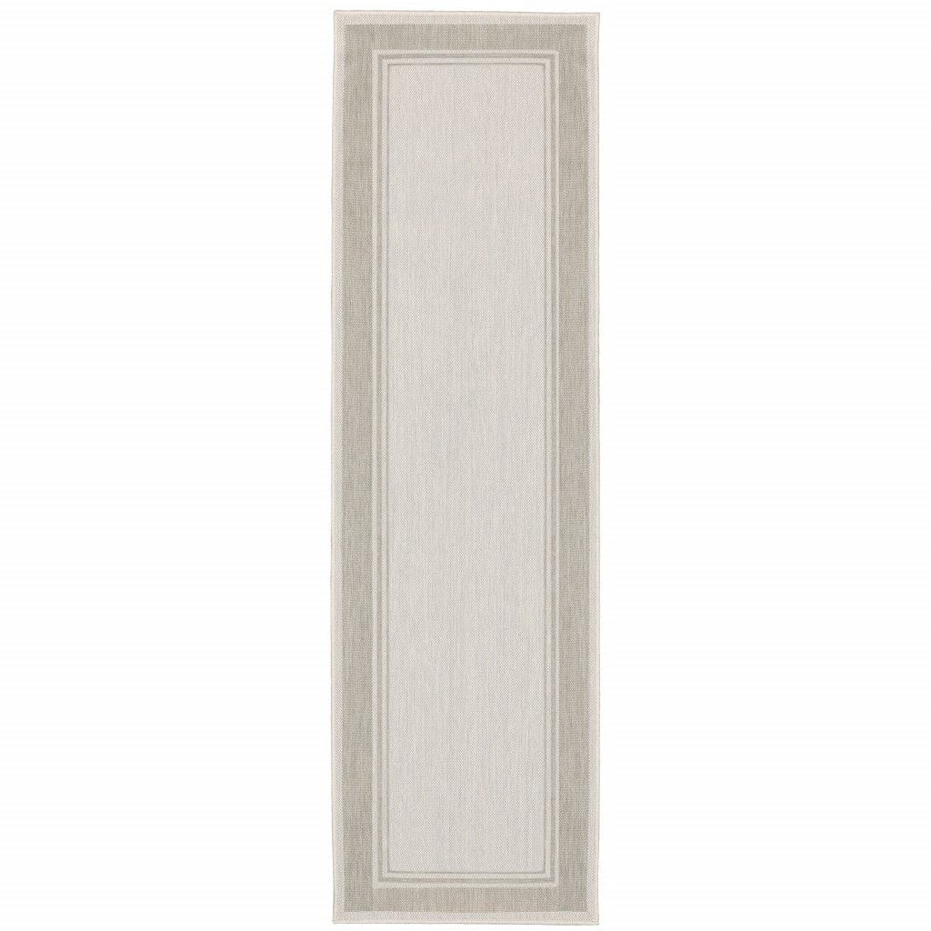 Gray and Ivory Indoor Outdoor Area Rug