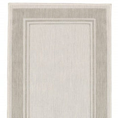 Gray and Ivory Indoor Outdoor Area Rug