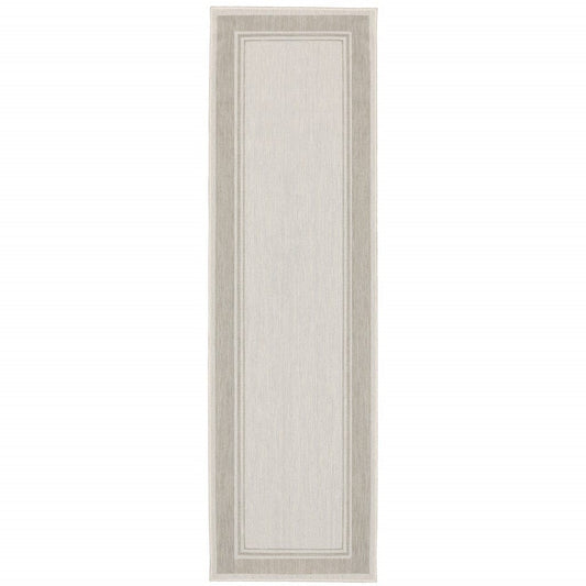 Gray and Ivory Indoor Outdoor Area Rug