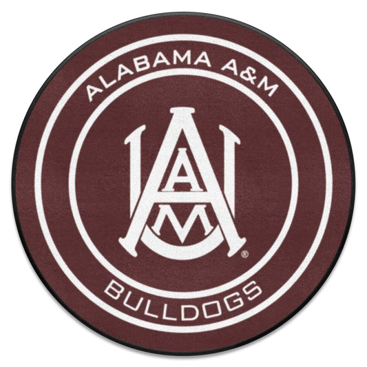 Alfombra con diseño de disco de hockey de los Bulldogs de Alabama A&amp;M (27 pulgadas de diámetro)