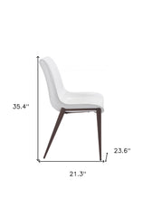 Stich White Faux Leather Side or Dining Chairs Set of 2 Chairs