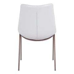 Stich White Faux Leather Side or Dining Chairs Set of 2 Chairs