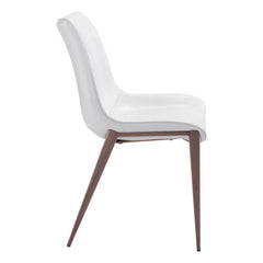 Stich White Faux Leather Side or Dining Chairs Set of 2 Chairs