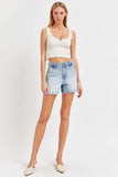 Risen Full Size High Rise Denim Shorts - Trendsi