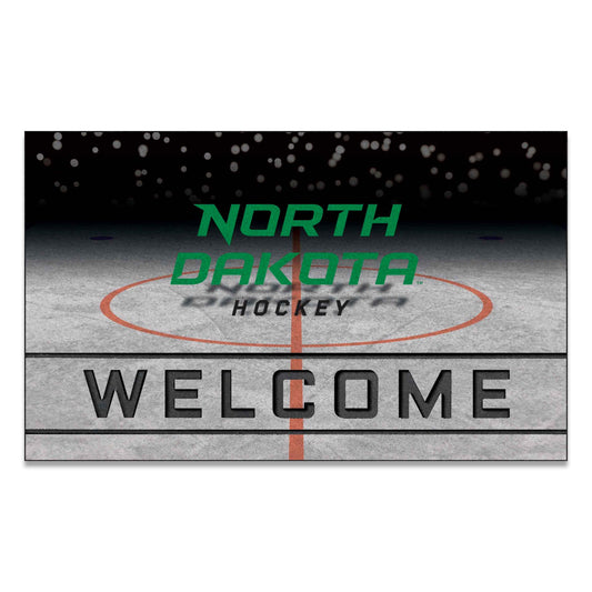 North Dakota Fighting Hawks Rubber Door Mat - 18in. x 30in.