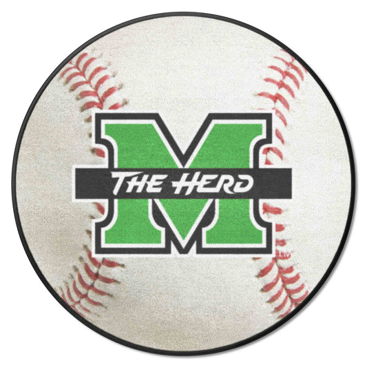 Marshall Thundering Herd Baseball Rug - 27in. Diameter