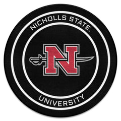 Nicholls State University Colonels Hockey Puck Rug - 27in. Diameter