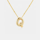 Gold-Plated Letter Pendant Necklace Trendsi