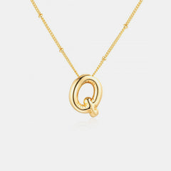 Gold-Plated Letter Pendant Necklace Trendsi