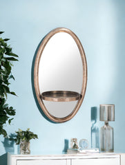 13" Gold Oval Accent Framed Mirror - Homeroots