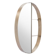 34" Bronze Oval Steel Framed Accent Mirror