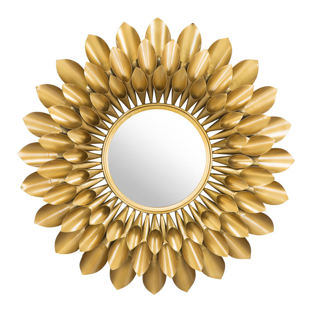 32" Gold Sunflower Sunburst Metal Accent Mirror