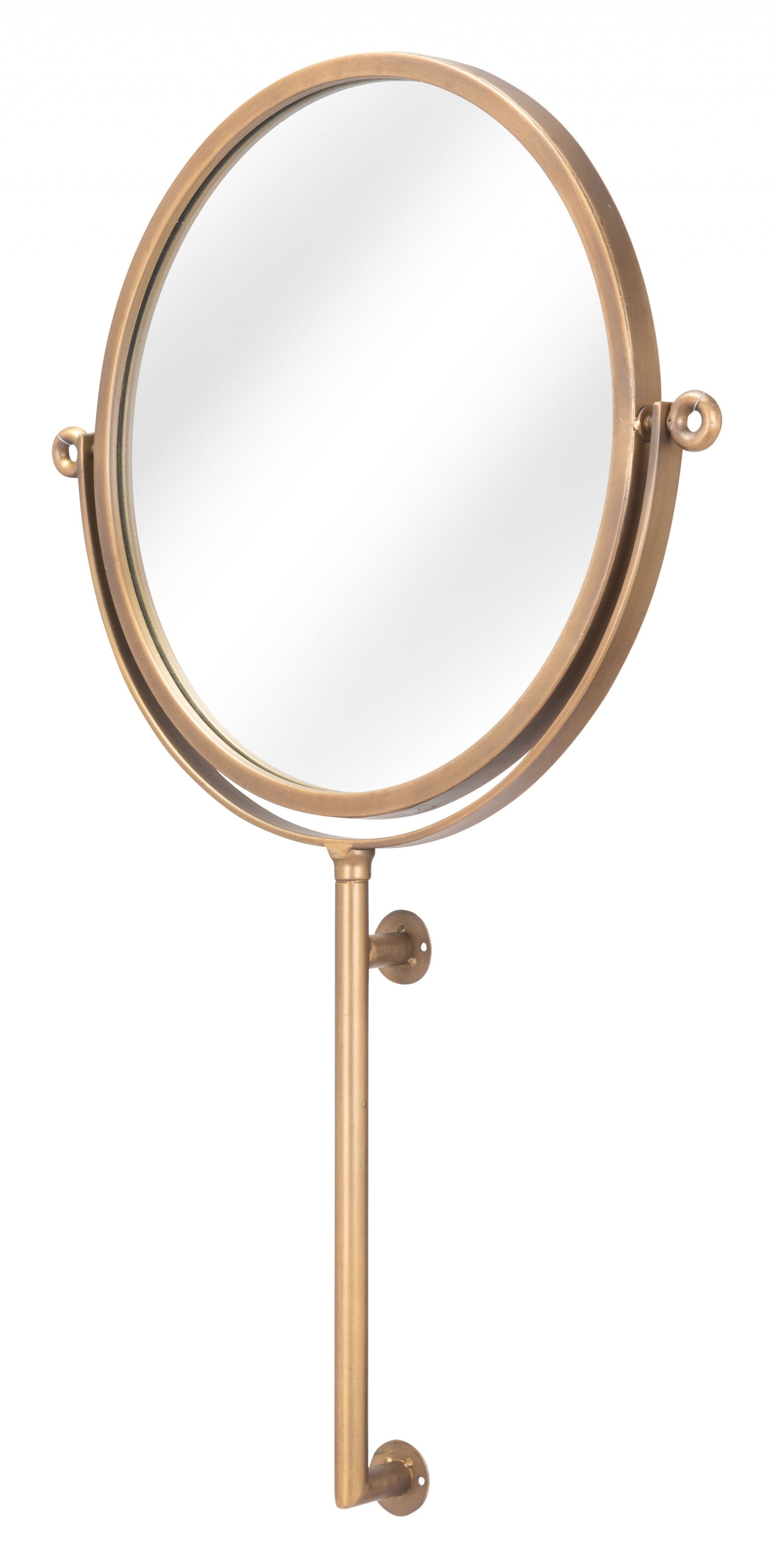 Gold Round Wall Mount Mirror - Homeroots