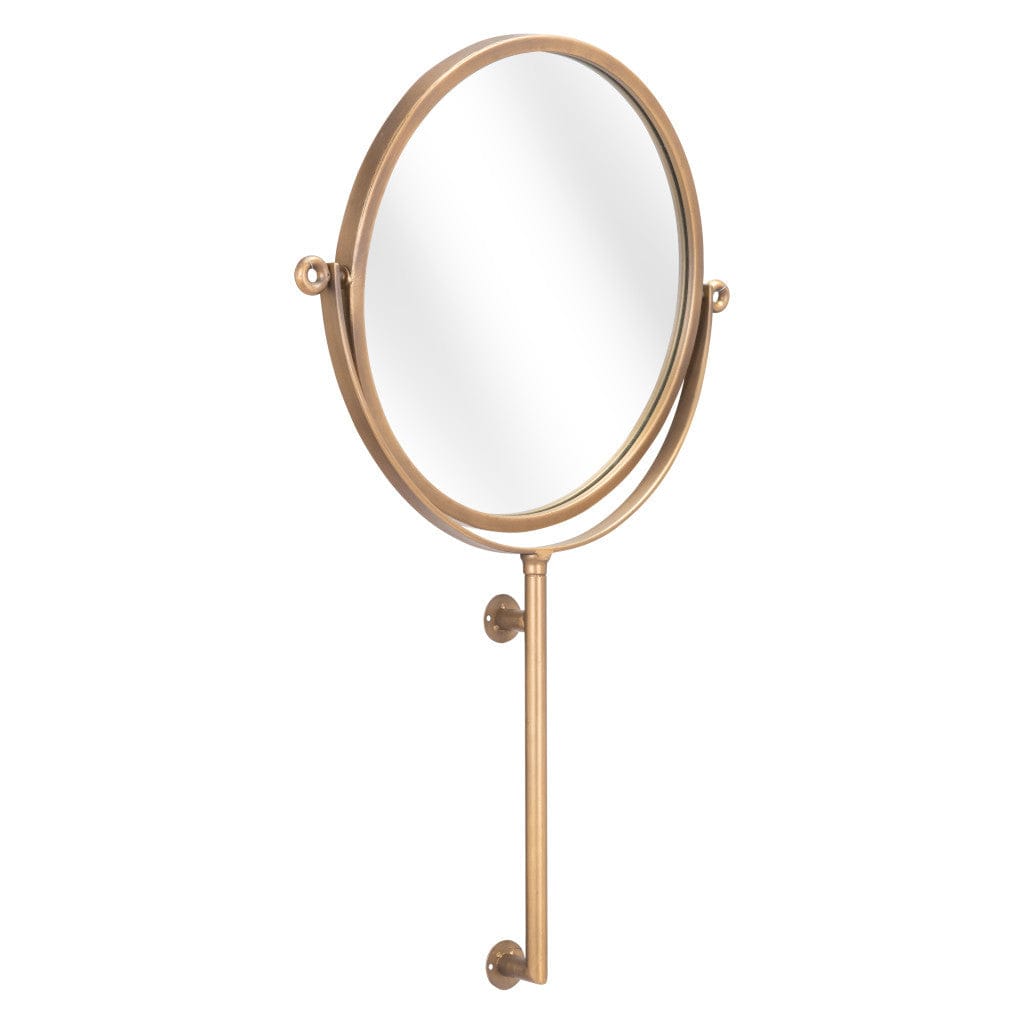 Gold Round Wall Mount Mirror