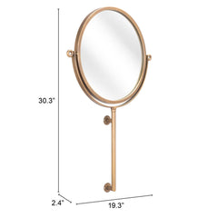 Gold Round Wall Mount Mirror