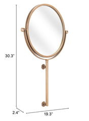 Gold Round Wall Mount Mirror