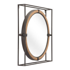 22" Gray Square Steel Framed Accent Mirror