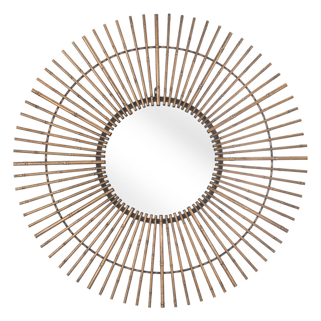 Gold Tribal Round Mirror