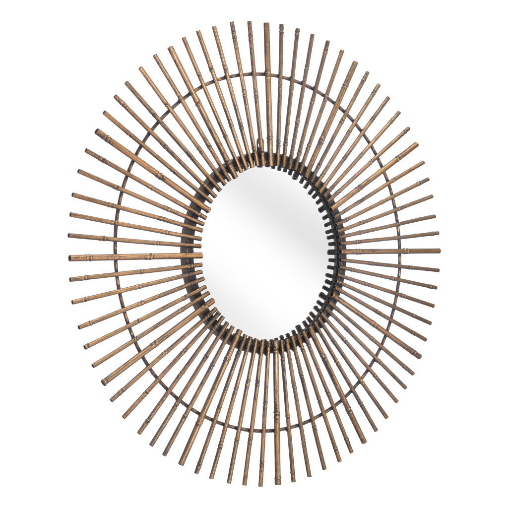 Gold Tribal Round Mirror