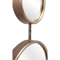 35" Gold Round Steel Framed Accent Mirror - Homeroots