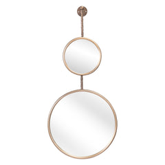 35" Gold Round Steel Framed Accent Mirror