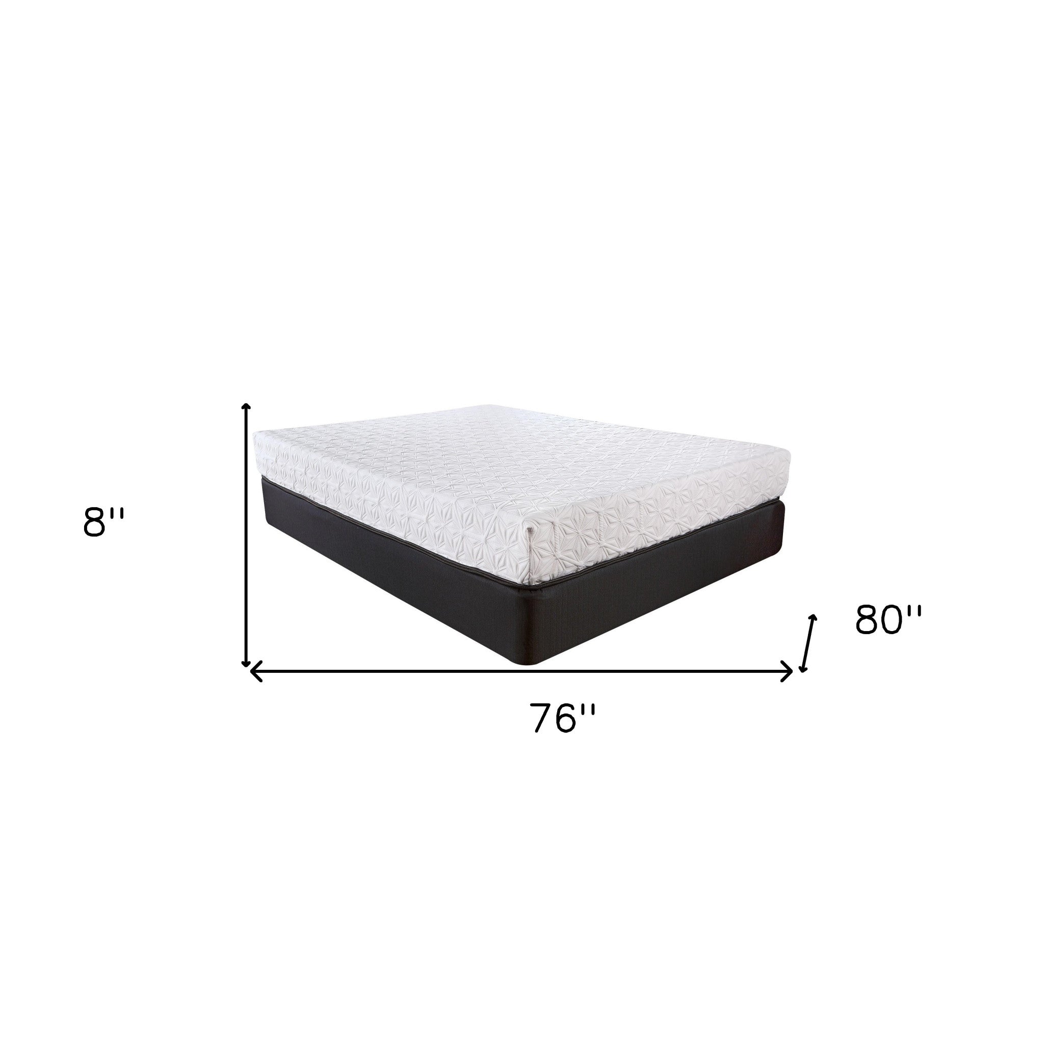 8" Three Layer Gel Infused Memory Foam Smooth Top Mattress King