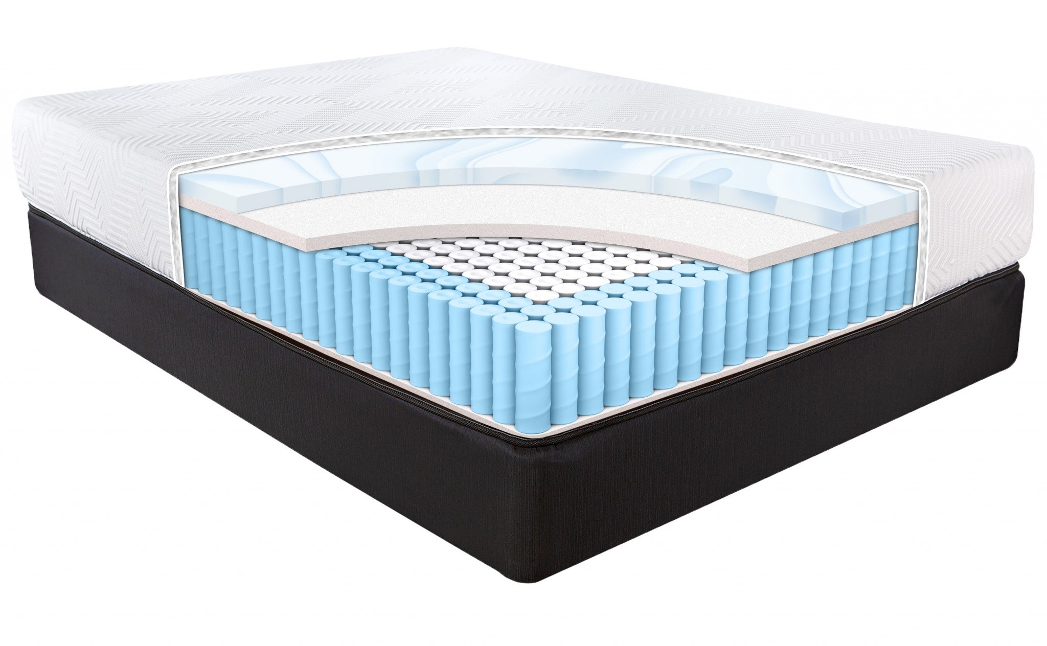 10.5" Hybrid Lux Memory Foam And Wrapped Coil Mattress Full Cal King