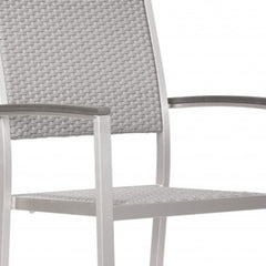 Set Of Two 21" White Aluminum Arm Chair