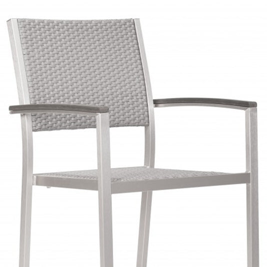 Set Of Two 21" White Aluminum Arm Chair