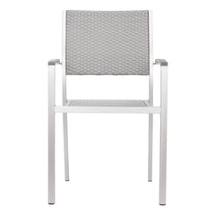 Set Of Two 21" White Aluminum Arm Chair