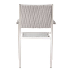 Set Of Two 21" White Aluminum Arm Chair - Homeroots