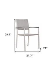 Set Of Two 21" White Aluminum Arm Chair - Homeroots