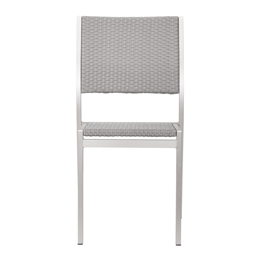 Set Of Two 18" White Aluminum Side Chair