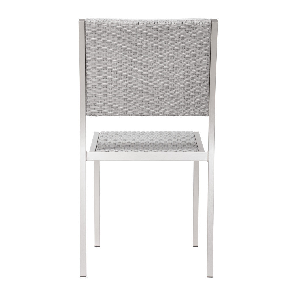 Set Of Two 18" White Aluminum Side Chair