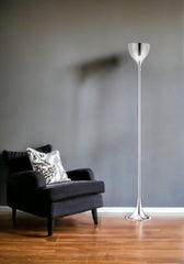 67" Steel Floor Lamp With Silver Steel Bell Shade - Homeroots