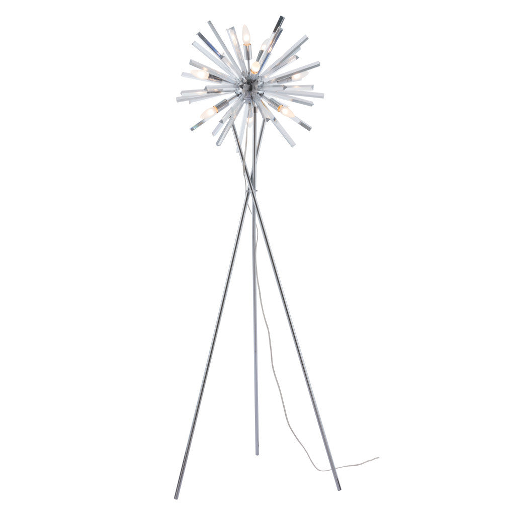 71" Steel Multi Light Traditional Shaped Floor Lamp