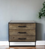 20" Black Accent Cabinet With Three Drawers