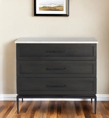 Updated Rustic Dark And Light Marble Top Dresser