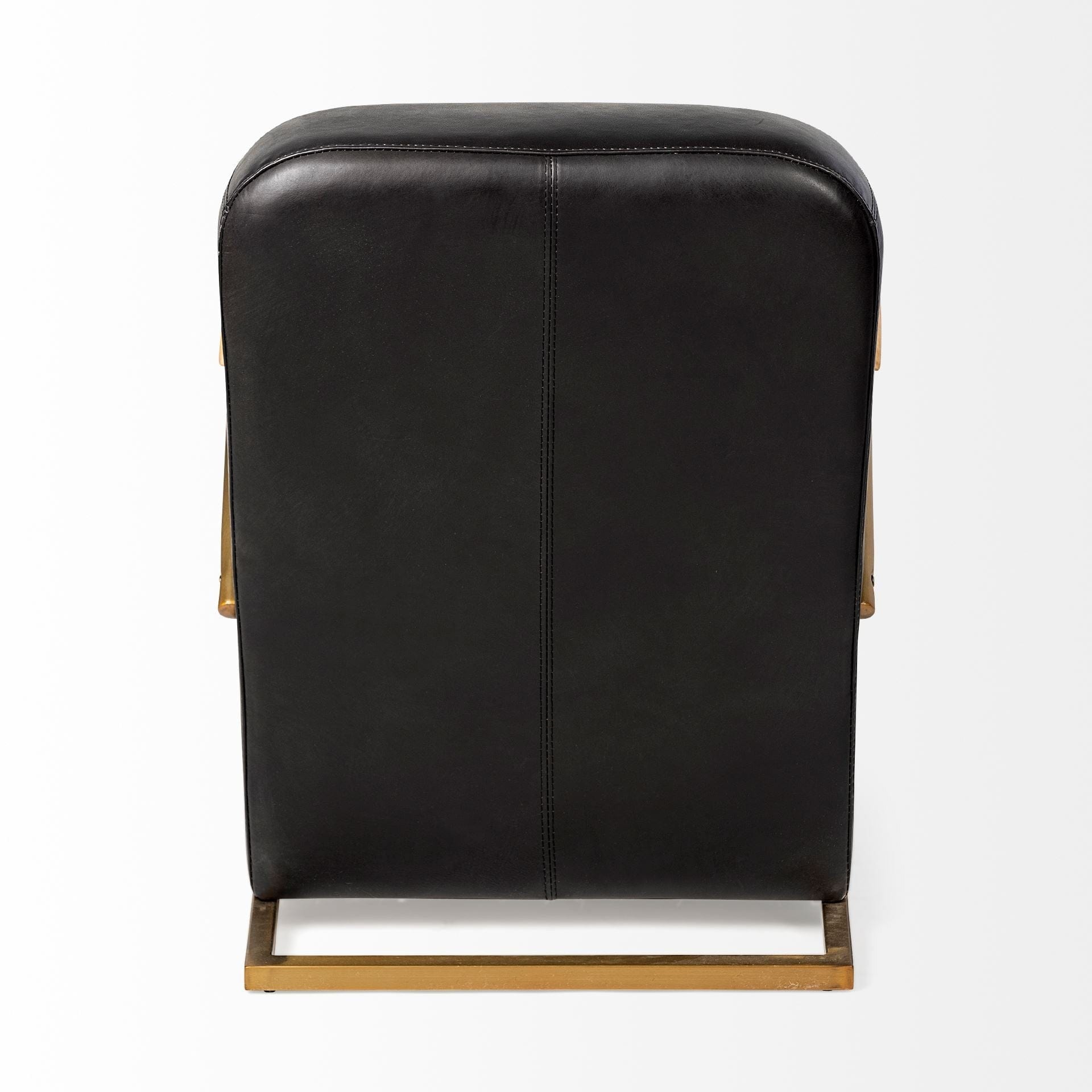 36" Black And Gold Leather Lounge Chair - Homeroots