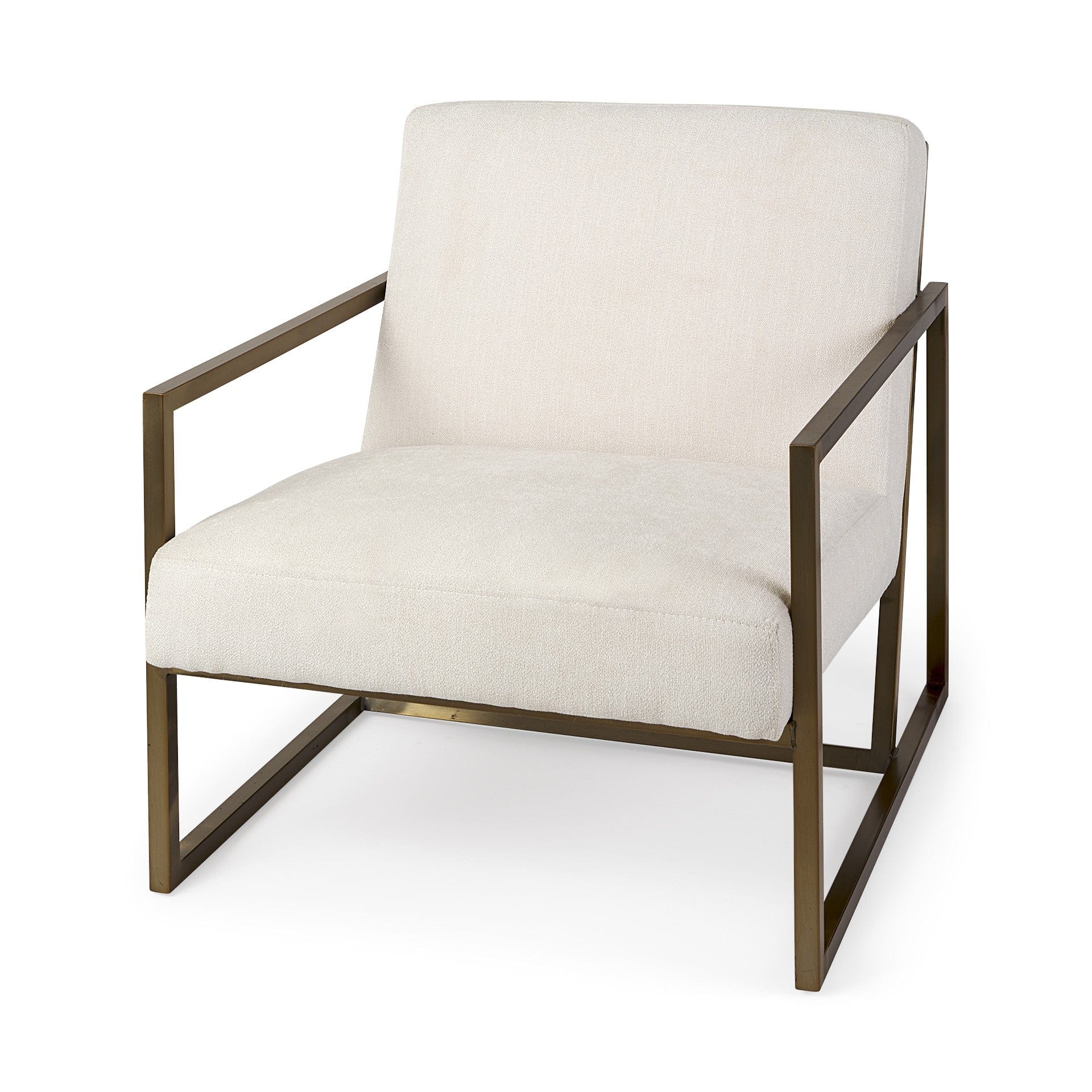 Geo Modern Cream And Gold Accent Or Side Chair - Homeroots