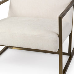 Geo Modern Cream And Gold Accent Or Side Chair - Homeroots