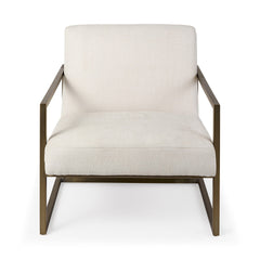 Geo Modern Cream And Gold Accent Or Side Chair - Homeroots