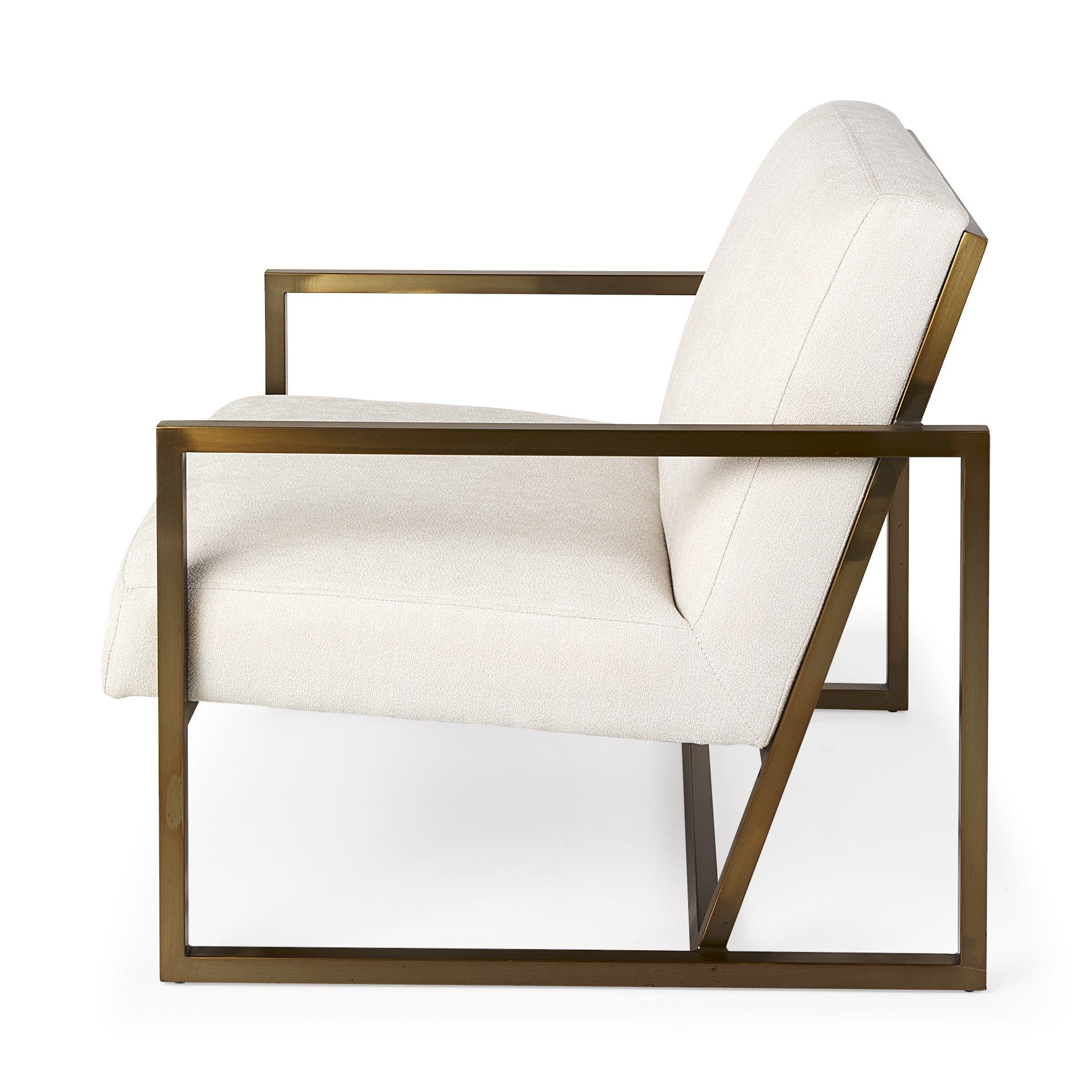 Geo Modern Cream And Gold Accent Or Side Chair - Homeroots