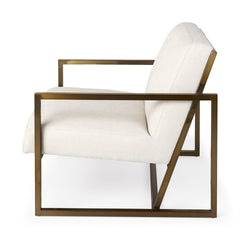 Geo Modern Cream And Gold Accent Or Side Chair - Homeroots