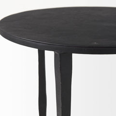 20" Black Iron Round End Table - Homeroots