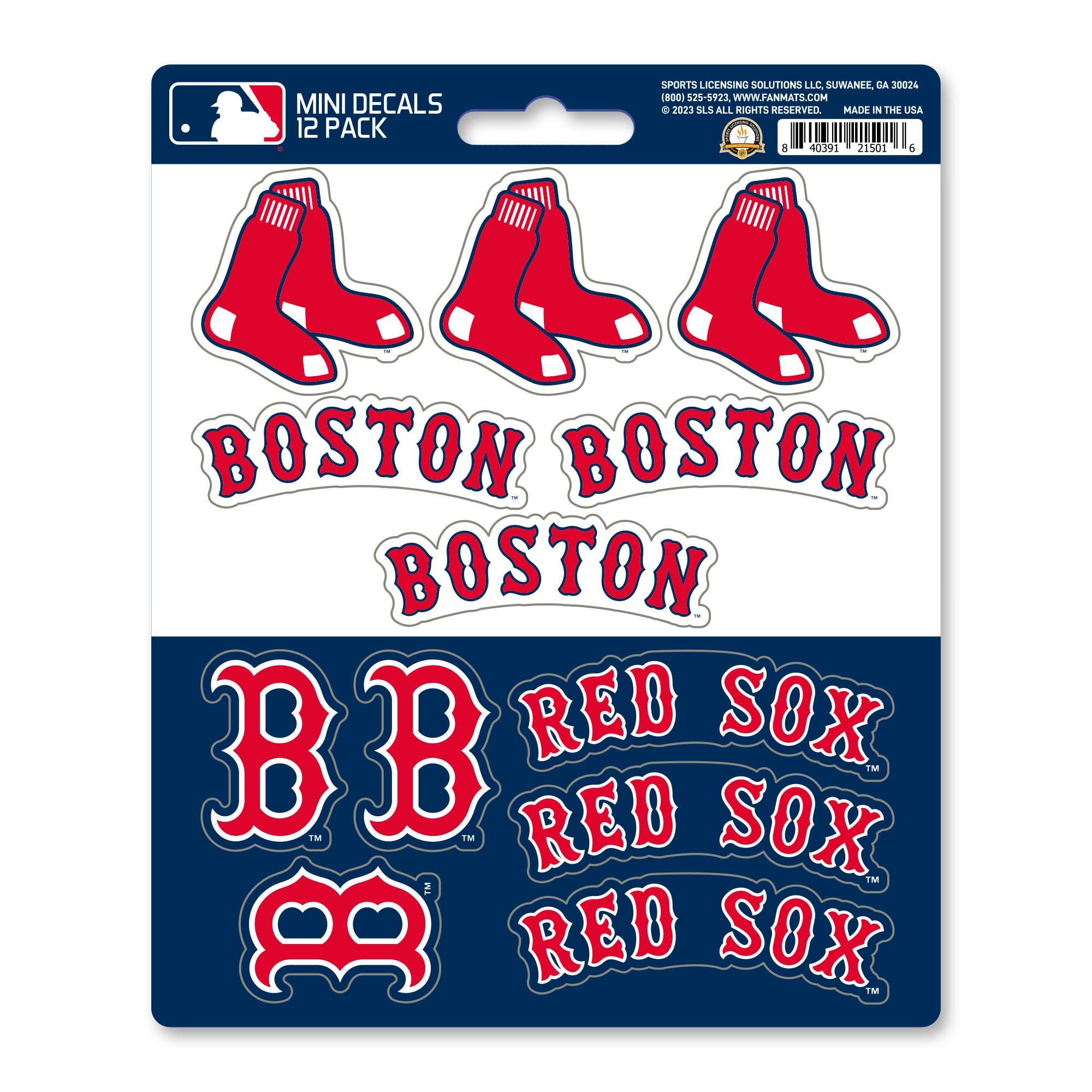 Boston Red Sox 12 Count Mini Decal Sticker Pack - Boston Red Sox