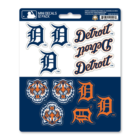 Detroit Tigers 12 Count Mini Decal Sticker Pack